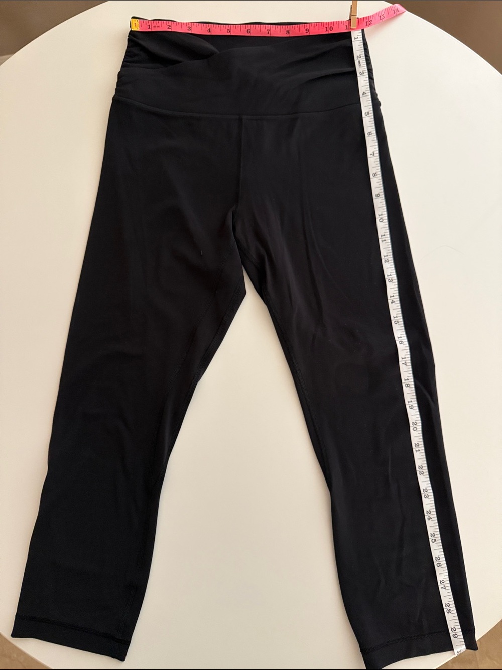 Lululemon Align Black High Rise w/crisscross waist & ruching on sides Sz 6 - Picture 2 of 7